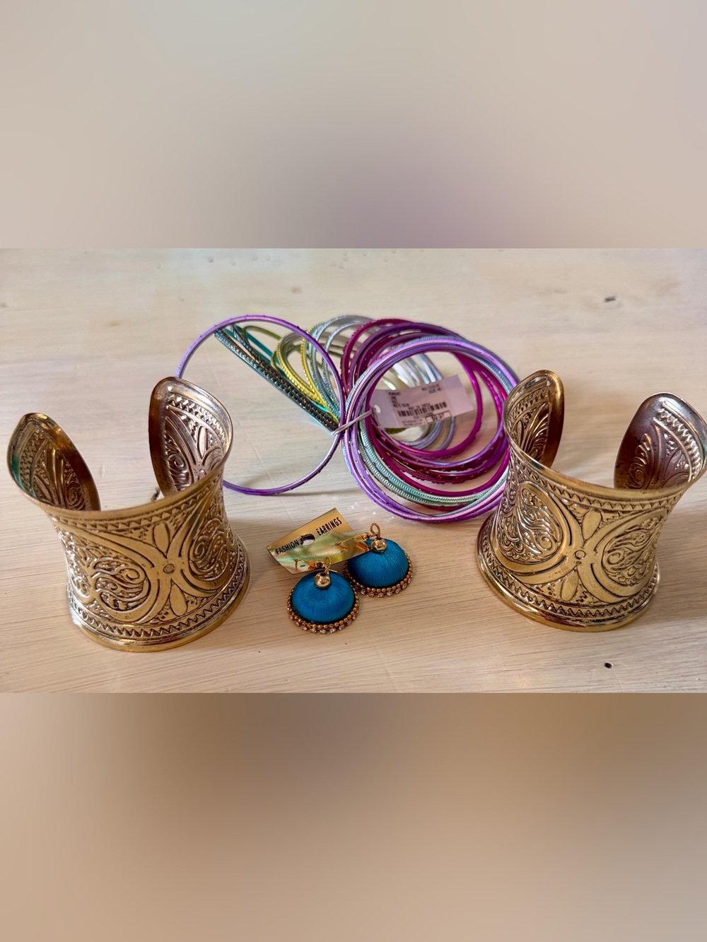 Boho Bangles and Cuffs Bundle with Earrings